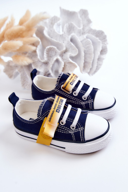 Platte kinderschoenen BIG STAR JJ374077 donkerblauw Platte kinderschoenen BIG STAR JJ374077 donkerblauw