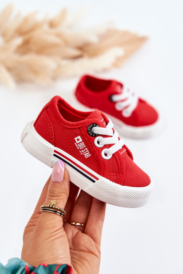 Platte kinderschoenen Big Star JJ374162 rode kleur