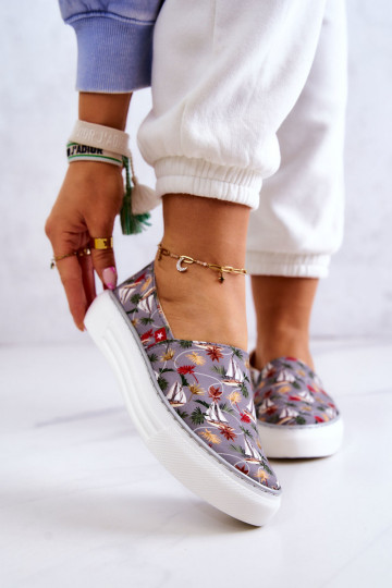 Sneakers Slip On Memory Foam Big Star JJ276015 grijze kleur