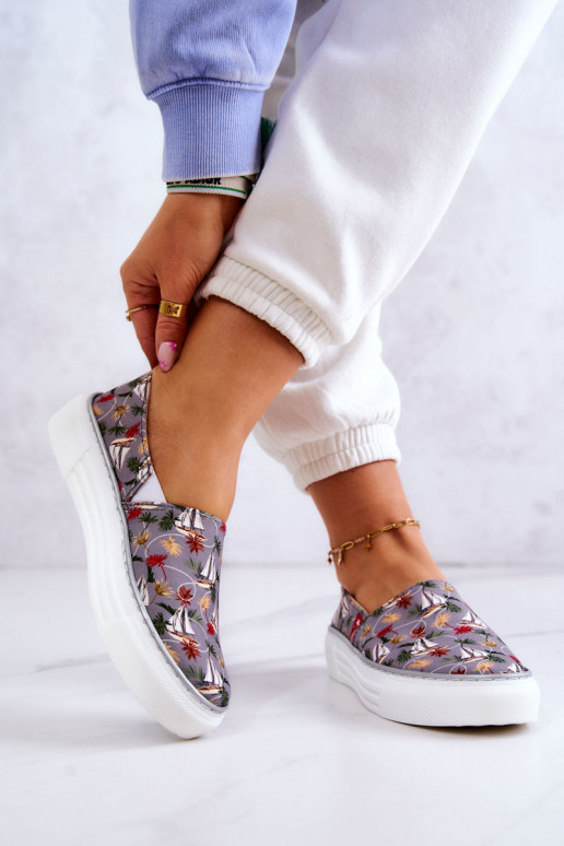 Sneakers Slip On Memory Foam Big Star JJ276015 grijze kleur