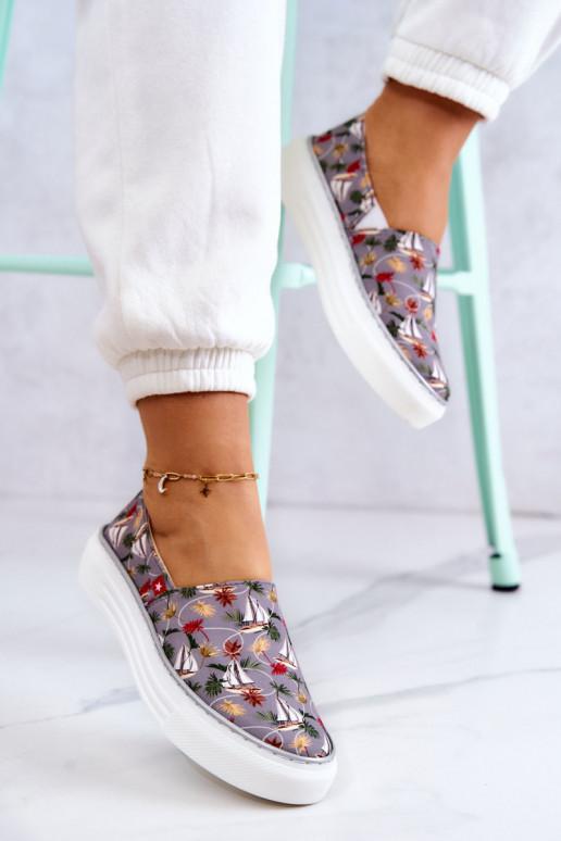 Sneakers Slip On Memory Foam Big Star JJ276015 grijze kleur