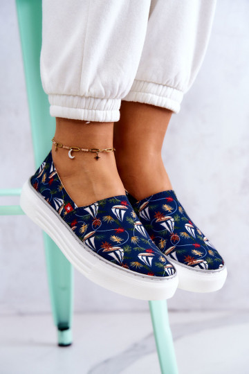 Sneakers Slip On Memory Foam Big Star JJ276016 donkerblauw