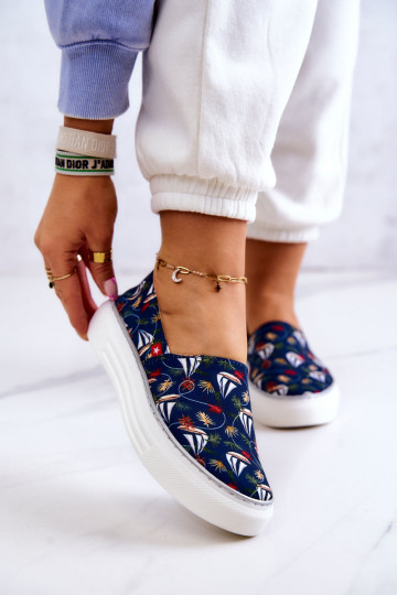 Sneakers Slip On Memory Foam Big Star JJ276016 donkerblauw 2