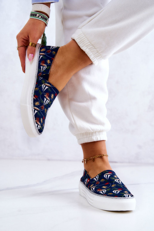 Sneakers Slip On Memory Foam Big Star JJ276016 donkerblauw