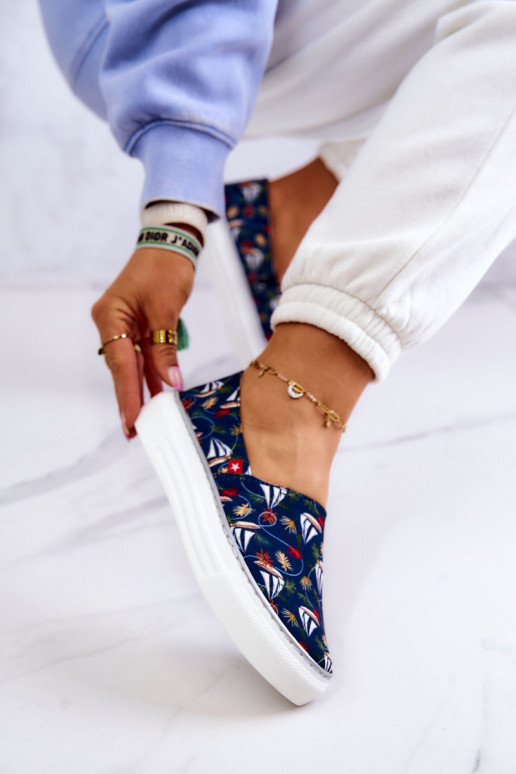 Sneakers Slip On Memory Foam Big Star JJ276016 donkerblauw