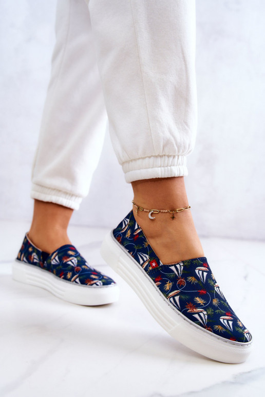 Sneakers Slip On Memory Foam Big Star JJ276016 donkerblauw