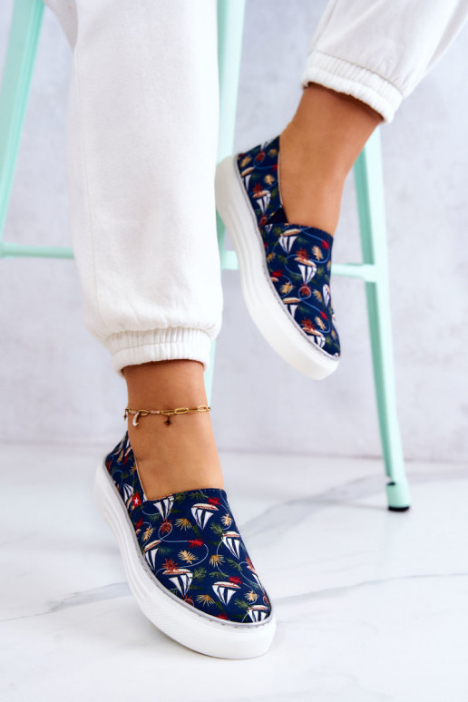 Sneakers Slip On Memory Foam Big Star JJ276016 donkerblauw