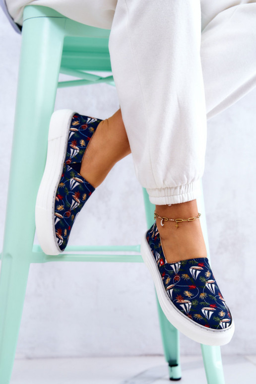 Sneakers Slip On Memory Foam Big Star JJ276016 donkerblauw