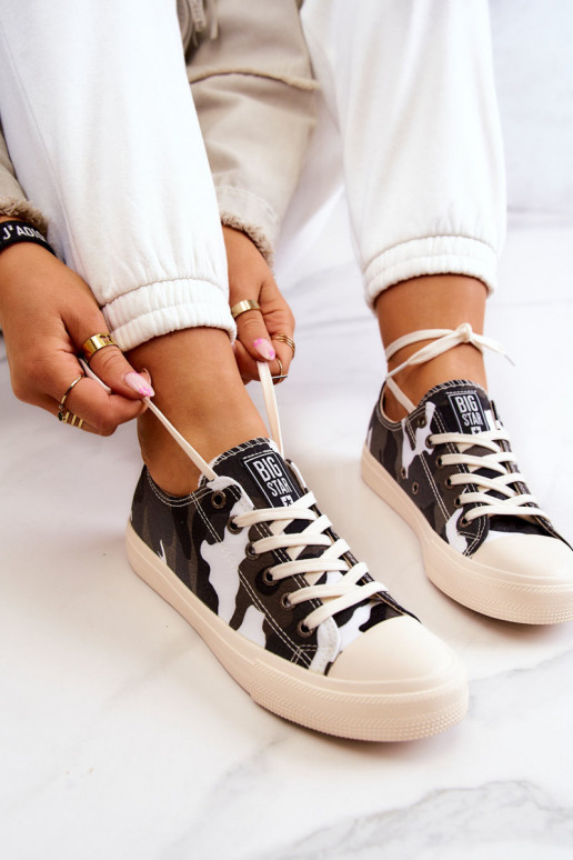 stoffen vrijetijdsschoenen met camouflage BIG STAR JJ274237 Witgrijs