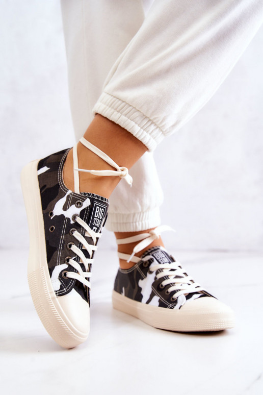 stoffen vrijetijdsschoenen met camouflage BIG STAR JJ274237 Witgrijs