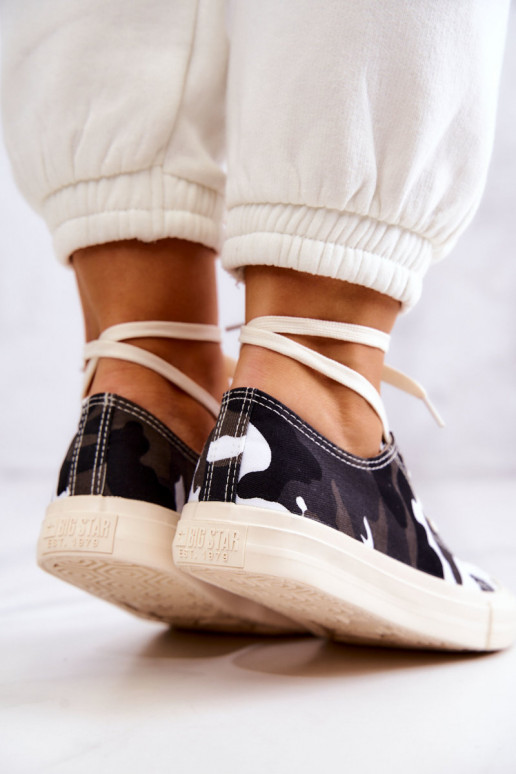 stoffen vrijetijdsschoenen met camouflage BIG STAR JJ274237 Witgrijs