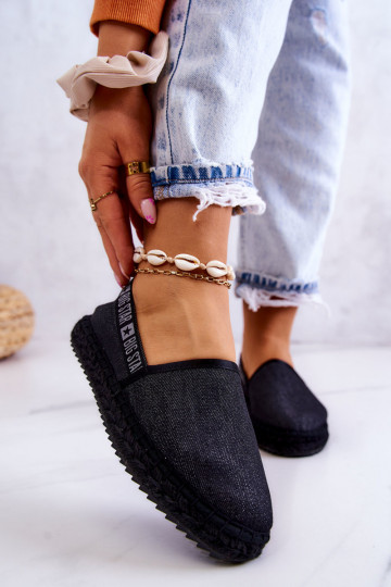 Stoffen espadrilles van het resistente model Big Star JJ274878 in het zwart