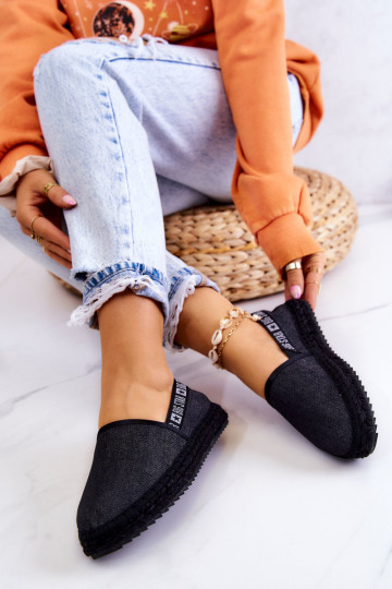 Stoffen espadrilles van het resistente model Big Star JJ274878 in het zwart 2
