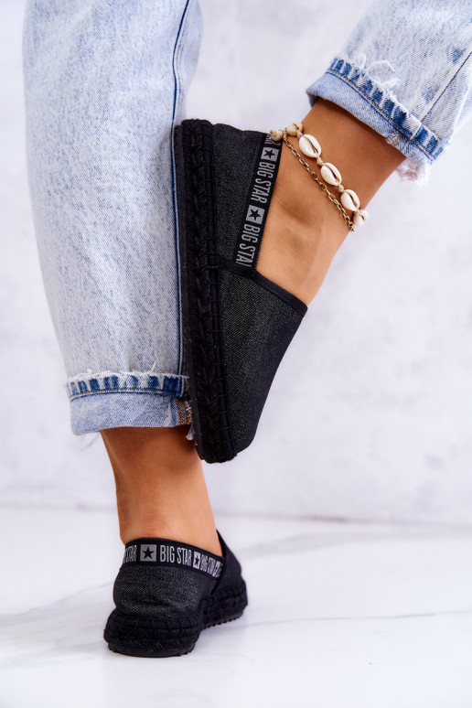 Stoffen espadrilles van het resistente model Big Star JJ274878 in het zwart