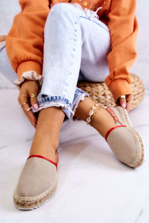 Stoffen espadrilles van het resistente model Big Star JJ274879 beige