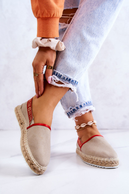 Stoffen espadrilles van het resistente model Big Star JJ274879 beige