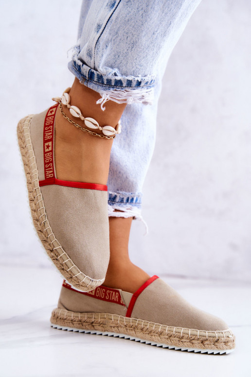 Stoffen espadrilles van het resistente model Big Star JJ274879 beige