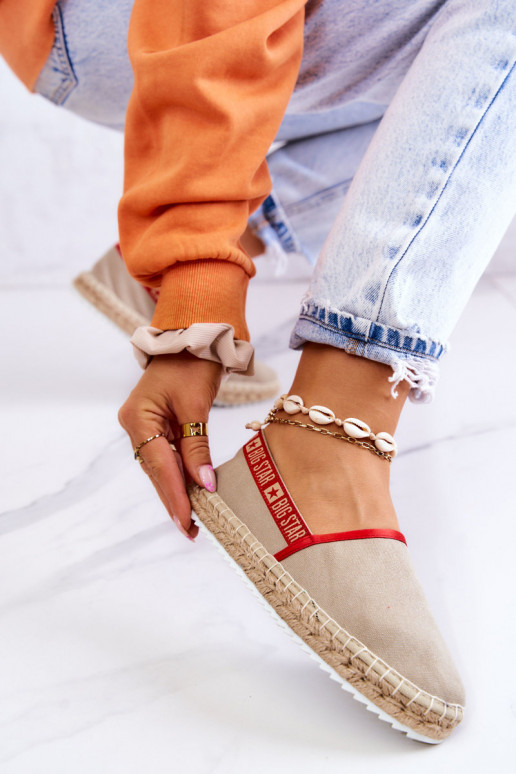 Stoffen espadrilles van het resistente model Big Star JJ274879 beige