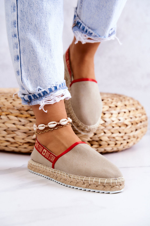 Stoffen espadrilles van het resistente model Big Star JJ274879 beige