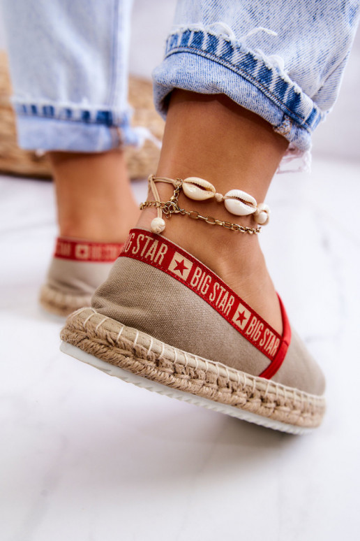 Stoffen espadrilles van het resistente model Big Star JJ274879 beige