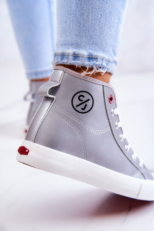Vrijetijdsschoenen met zool Cross Jeans JJ2R4057C grijze kleur Vrijetijdsschoenen met zool Cross Jeans JJ2R4057C grijze kleur