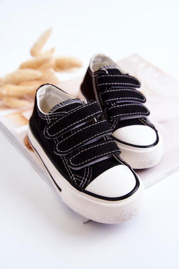 Vrijetijdsschoenen voor kinderen met zelfklevende sluitingen in zwarte Bernie 2