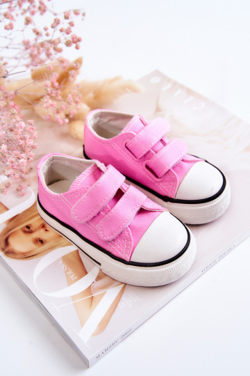 Vrijetijdsschoenen voor kinderen met zelfklevende sluitingen in roze Bernie 2