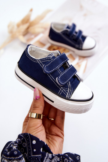 Bernie vrijetijdsschoenen voor kinderen met zelfklevende sluitingen in marineblauw