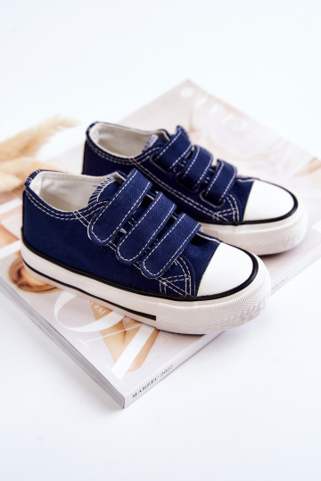 Bernie vrijetijdsschoenen voor kinderen met zelfklevende sluitingen in marineblauw 2