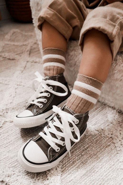 Kindervrijetijdsschoenen met zool in kaki kleur Filemon Kindervrijetijdsschoenen met zool in kaki kleur Filemon