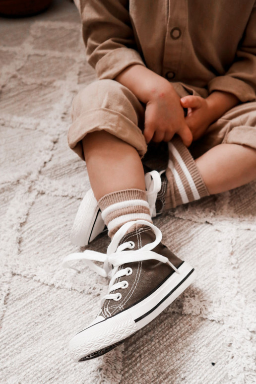 Kindervrijetijdsschoenen met zool in kaki kleur Filemon Kindervrijetijdsschoenen met zool in kaki kleur Filemon