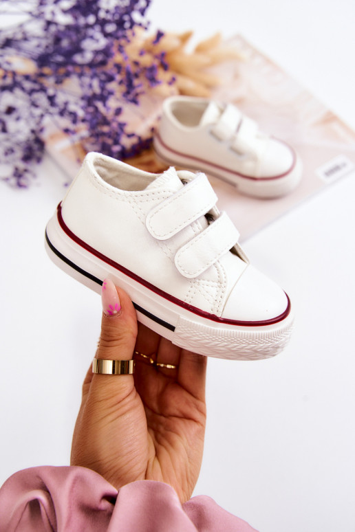 Kindersneakers vrijetijdsschoenen met zelfklevende sluitingen witte kleur Foster Kindersneakers vrijetijdsschoenen met zelfklevende sluitingen witte kleur Foster
