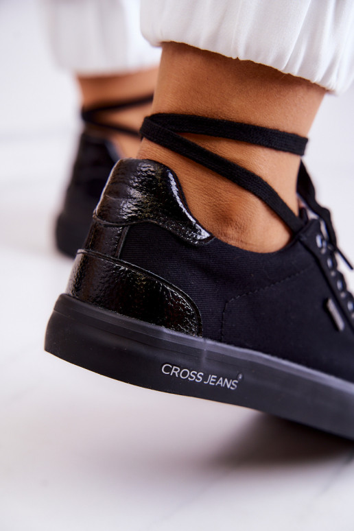 Sneakers met bandjes Cross Jeans JJ2R4039C zwarte kleur