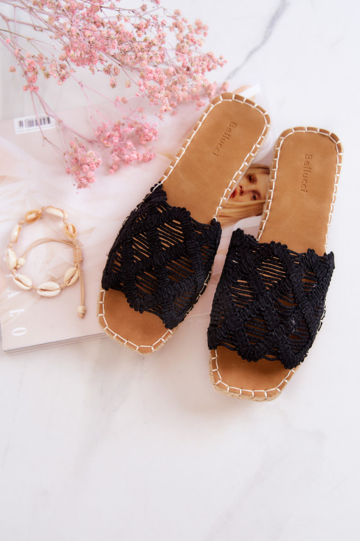 Lichte pantoffels zwarte kleur Polly Lichte pantoffels zwarte kleur Polly