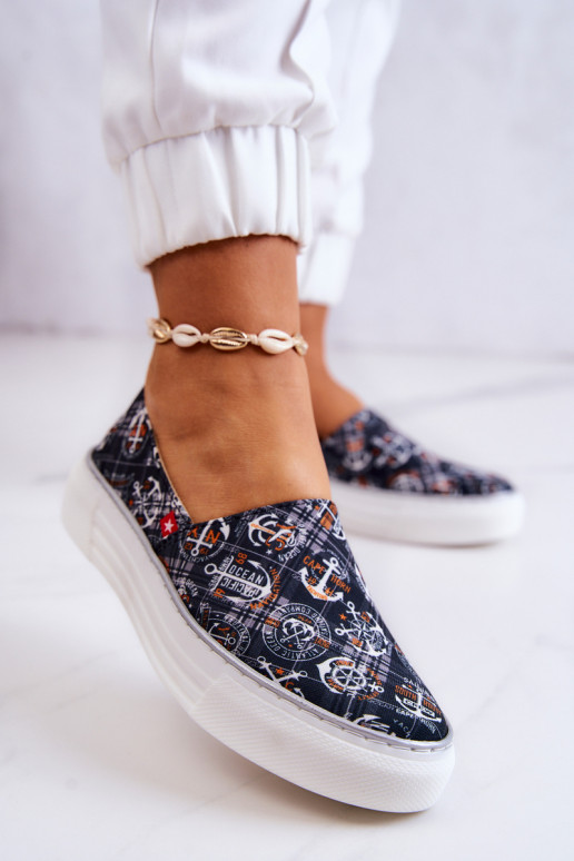 Sneakers Slip-on Memory Foam Big Star JJ276012 zwarte kleur