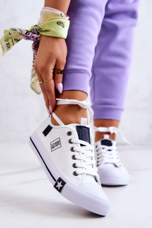 Klassiek model platte schoenen Big Star JJ274255 witte kleur Klassiek model platte schoenen Big Star JJ274255 witte kleur