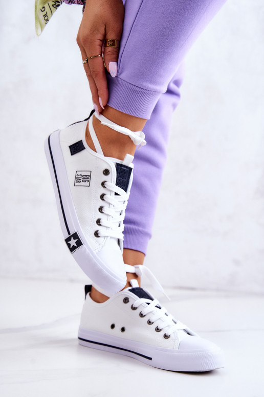 Klassiek model platte schoenen Big Star JJ274255 witte kleur Klassiek model platte schoenen Big Star JJ274255 witte kleur