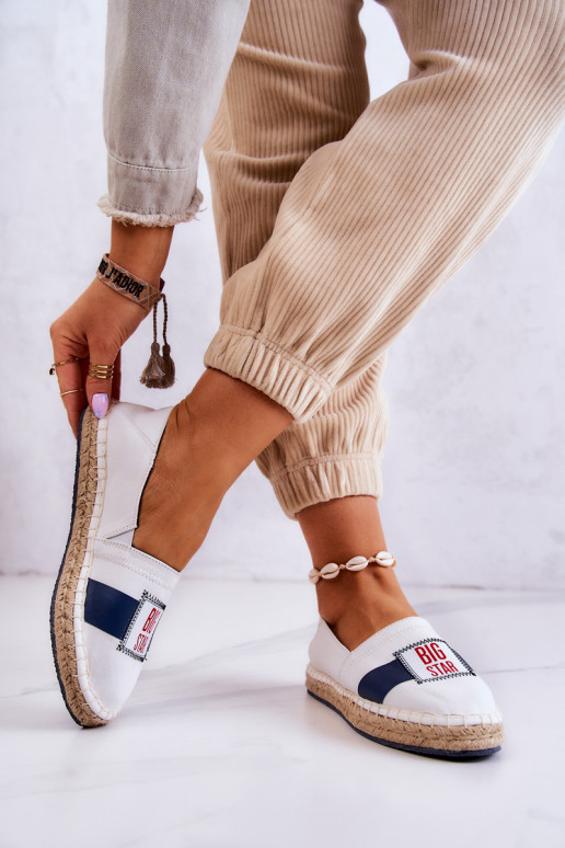 Stijlvolle instapespadrilles Big Star JJ274964 Wit-donkerblauw Stijlvolle instapespadrilles Big Star JJ274964 Wit-donkerblauw