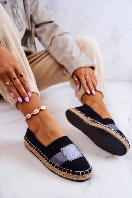 Stijlvolle instapespadrilles Big Star JJ274963 zwart