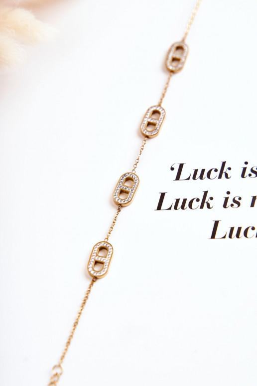 Damesarmband met fonkelende ogen in goudkleur Damesarmband met fonkelende ogen in goudkleur