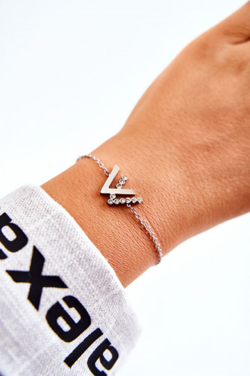 Armband met een ketting met fonkelende ogen, zilverkleur 2