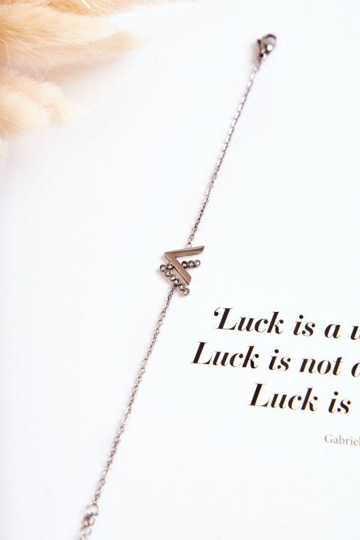 Armband met een ketting met fonkelende ogen, zilverkleur Armband met een ketting met fonkelende ogen, zilverkleur