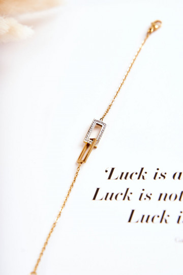 Damesarmband met fonkelende ogen in goudkleur