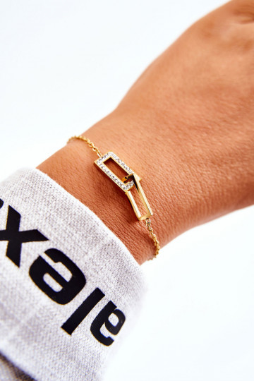 Damesarmband met fonkelende ogen in goudkleur 2