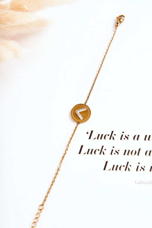 Damesarmband met ornamenten en zirkonia ogen in goudkleur Damesarmband met ornamenten en zirkonia ogen in goudkleur