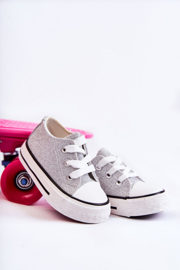 Kindercasual schoenen met bandjes in zilverkleur Wella 2