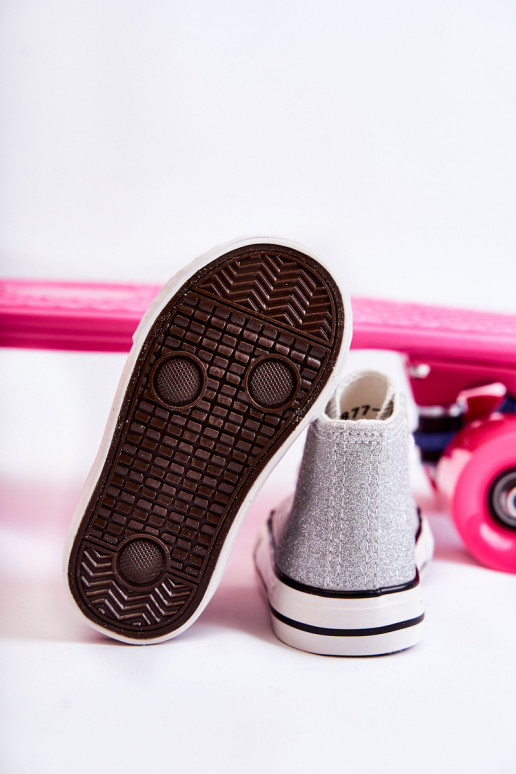 Catrina zilverkleurige leren sneakers Catrina zilverkleurige leren sneakers