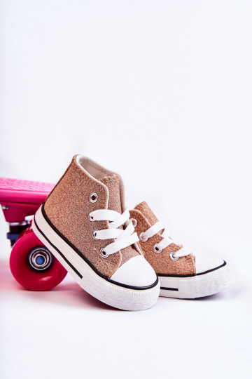 Catrina leren sneakers met een rosé gouden kleur