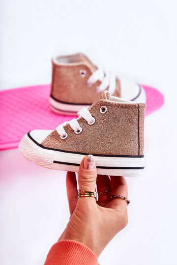 Catrina leren sneakers met een rosé gouden kleur 2