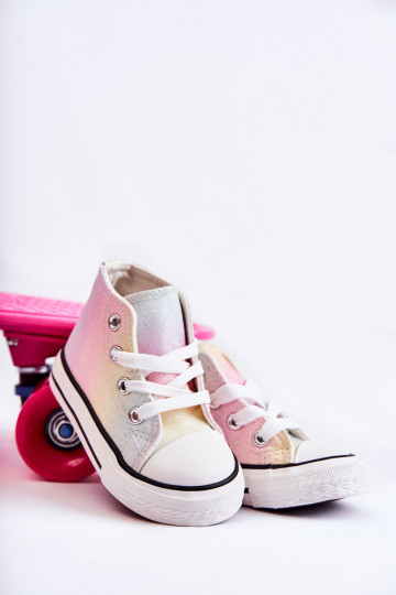 Witte sneakers met zool in diverse kleuren Blanka